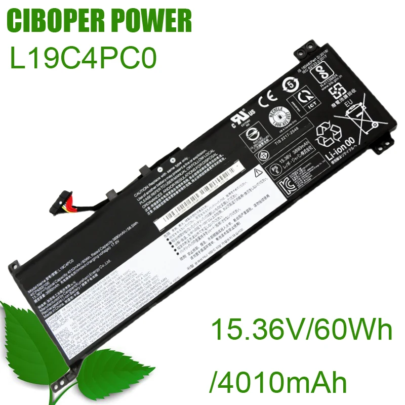 

CP Genuine Laptop Battery L19C4PC0 15.36V/60Wh/4010mAh L19M4PC0 L19L4PC0 L19SPC0 For Legion 5 15I 5 15IMH05H Y7000 R7000 2020