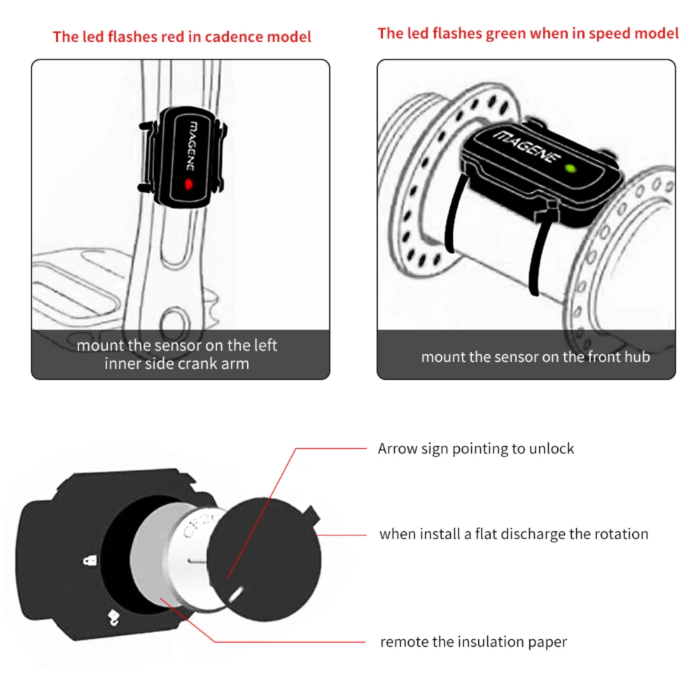 Mini Cycling Speed Sensor MAGENE Gemini 210 Bicycle Computer Cadence Ant+ Bluetooth-Compatible For Strava Garmin Bryton | Спорт и