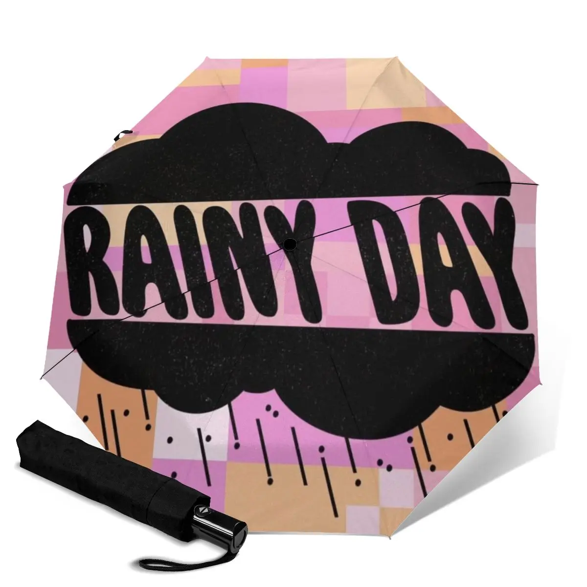 

Ветрозащитный автоматический складной зонт HUAZI, маленький зонт для полицейских и женщин, защита от солнца, для улицы