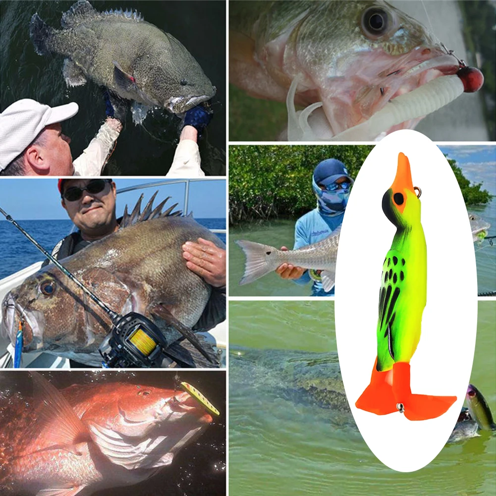 

Fishing Bait Fishing Lures Propeller Flipper Duck Bait 3D Wobbler Eyes Topwater Swimming Lures Soft For Fishing Tackle Lure