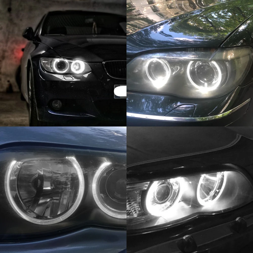AILEO H8 светодиодный H11 H9 ангельские глазки гало кольцо лампа HID ксенон 6000K для BMW E92 E60