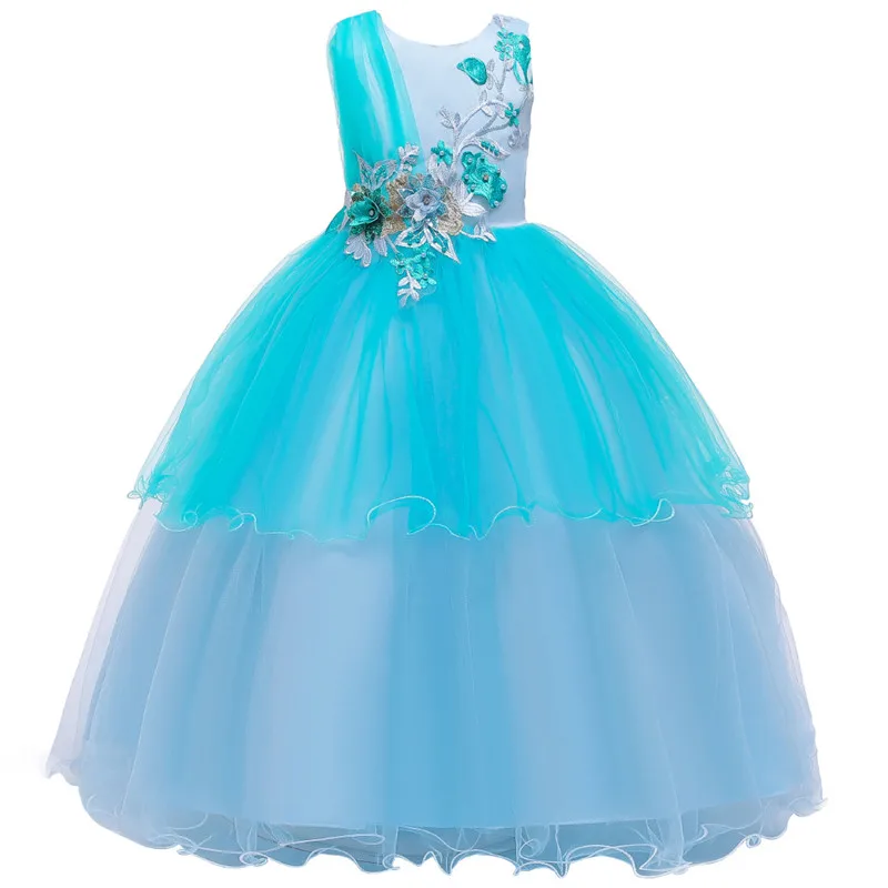 

Summer Princess Kids Dresses 3-11T Girls Clothing Flower Birthday Party Girls Dress Elegant Long Wedding Dress for Girl Clothes