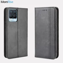 For OPPO Realme 8 7 6 Pro Case Book Wallet Vintage Magnetic Leather Flip Cover Card Stand Soft Cover Luxury Mobile Phone Bags