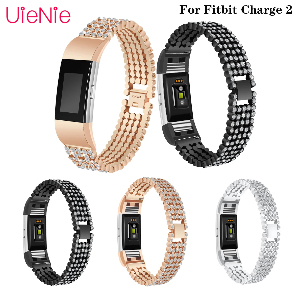 

Алмазный ремешок для Fitbit Charge 2, стильный металлический сменный Браслет из нержавеющей стали для умных часов Fitbit Charge 2, аксессуары для наручны...