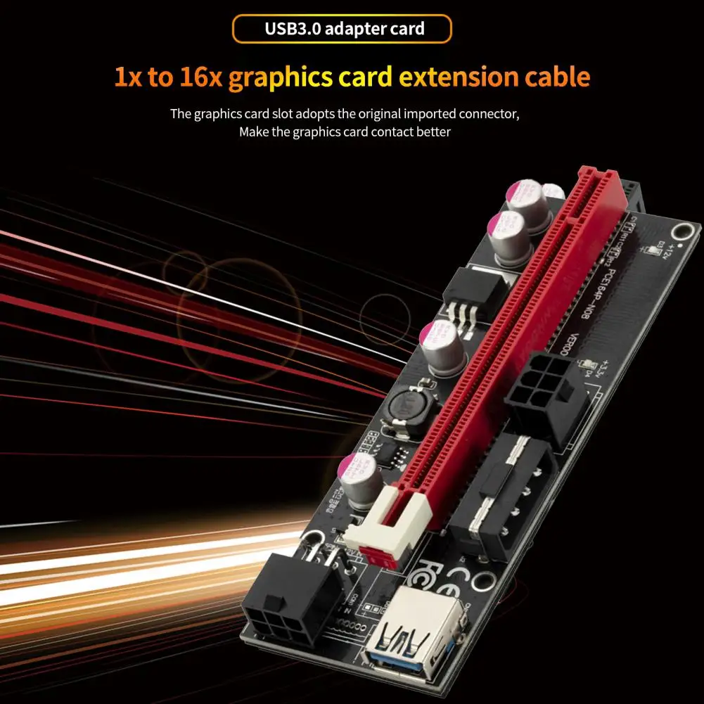 Карта Riser PCI-E с хорошей проводимостью эффективный силовой кабель Райзера PCB VER009S USB
