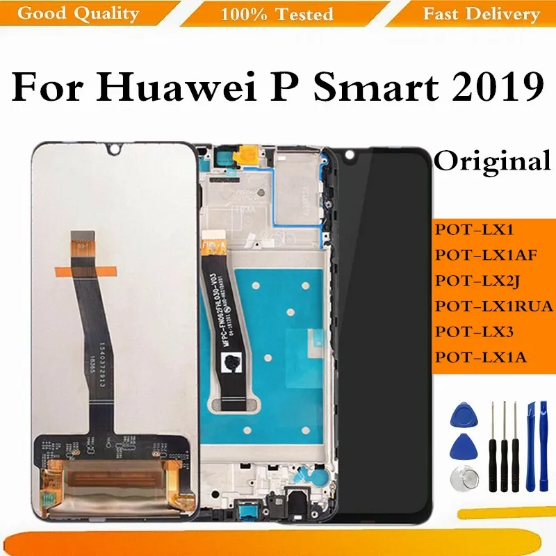 

Original For Huawei P Smart 2019 LCD Display Touch Screen Digitizer Assembly With Frame For P smart 2019 Repair Part