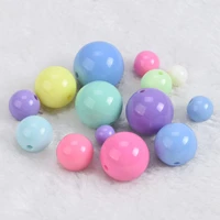 mixed round 68101214161820mm aqua colors opaque acrylic plastic loose beads wholesale lot for jewelry making diy findings