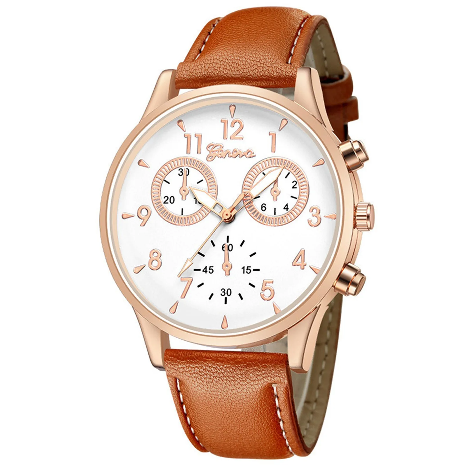 Модные повседневные мужские часы с ремешком для отдыха тремя петлями и шестью