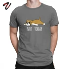 Смешные мужские футболки Not Today Boxer Dog Винтажная футболка с круглым вырезом, топы с коротким рукавом, хлопковые футболки, хипстерская футболка