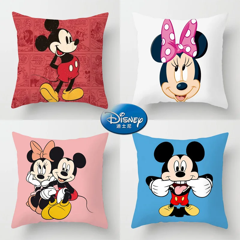 

45x45cm Mickey Mouse Cushion Cover Disney Minnie Cartoon Pillowcase Home Decoration Home Textile