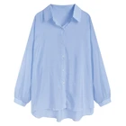 Женская рубашка с длинным рукавом, фиолетовая Повседневная офисная блузка на пуговицах, корейский стиль, Лидер продаж