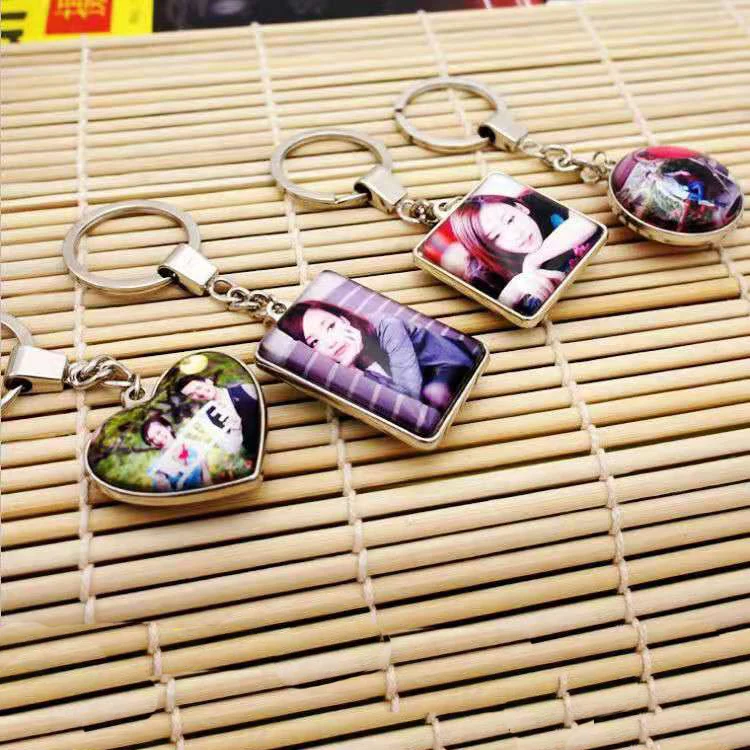 Handmade Personality Photo Family Double sided Keychain Photo Baby Child Dad Mom Brother Sister Family Portrait Private Custom