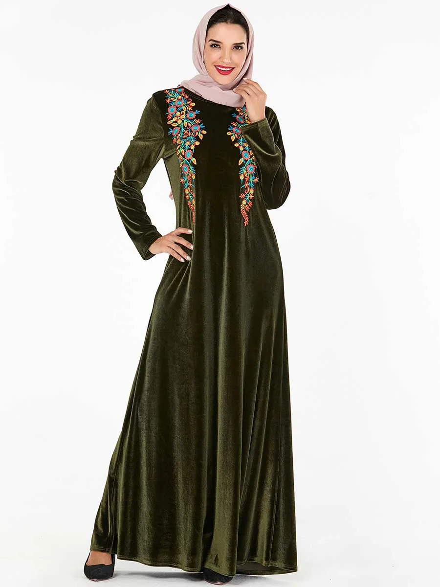 Женский бархатный халат Abaya Пакистан Дубай Турция Бангладеш Исламская одежда