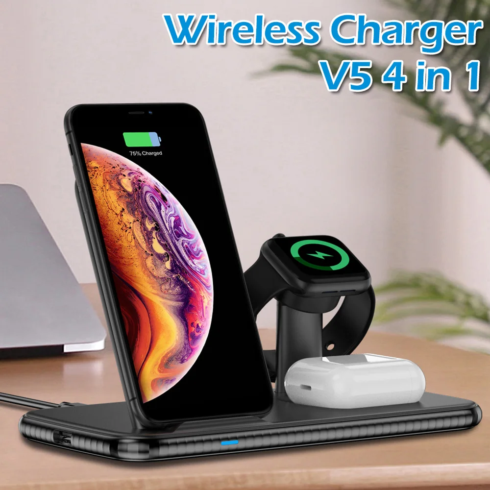 

15W Fast Wireless Charger Stand For iPhone 12 11 XS XR X 8 3 in 1 Charging Dock Station for Apple Watch 6 5 4 3 2 Airpods Pro