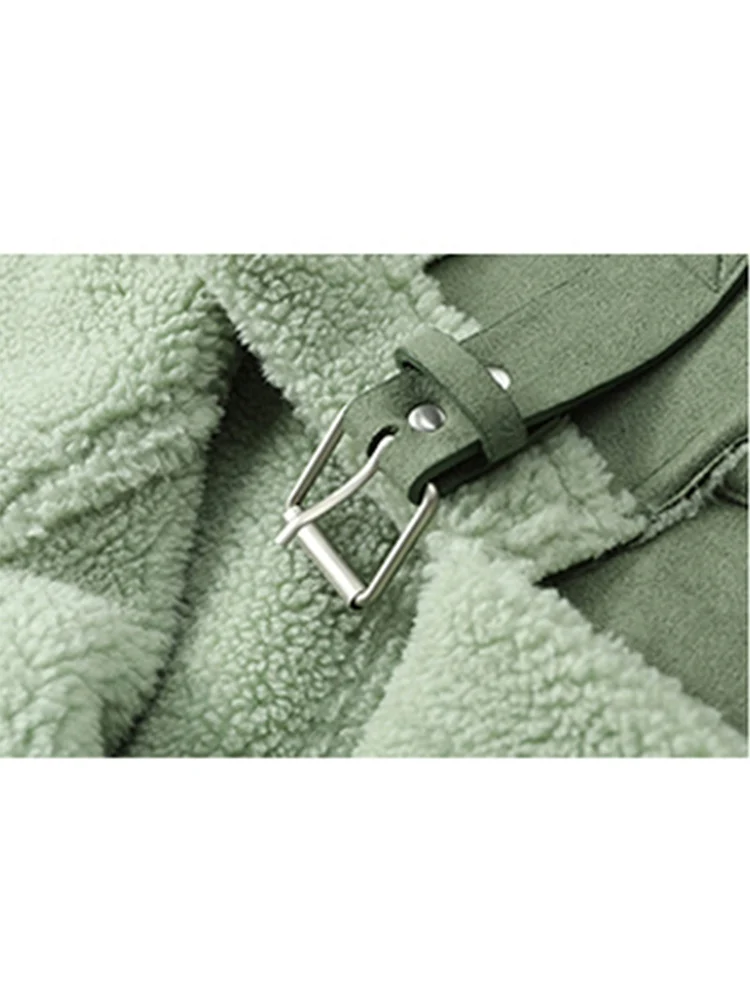 Женская меховая куртка с поясом и молнией свободная теплая зимняя винтажная