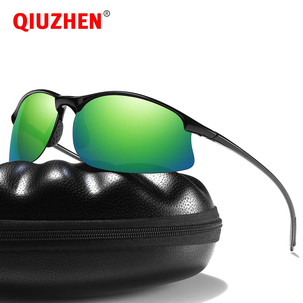 Men's TR-90 Nylon Sports Sun Glasses for Men Half-rim Polarized Sunglasses Lightweight Plastic Memories Fishing Sunglass 2468