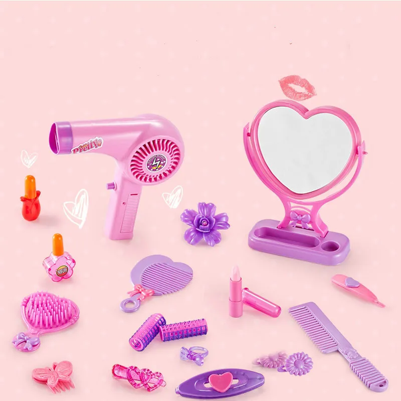 17 шт./компл. игрушка для макияжа принцессы имитация фена волос расческа
