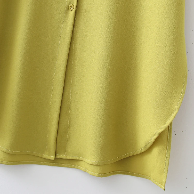 

Woman Long Shirt Dress Flax Korean Office ladies Oversized Turn down collar Blouse dresses Vestidos Solid 2021 Fall YNZZU 1D058