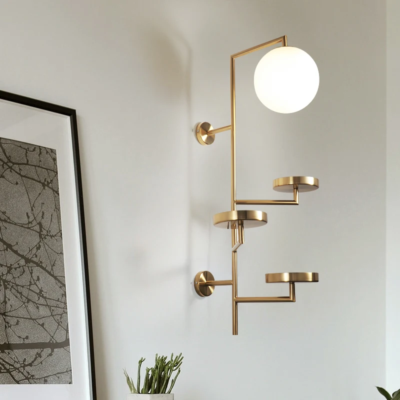 Современная настенная лампа минимализм скандинавский стеклянный шар Led Бра