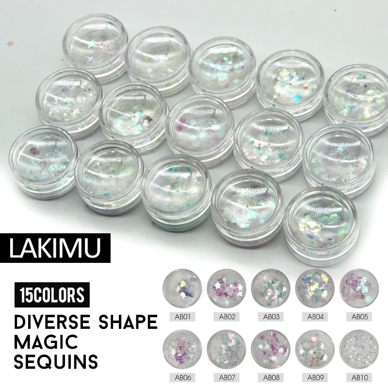 LAKIMU Блестки Дизайн хлопья для ногтей мини мерцание с различными талисманы формы