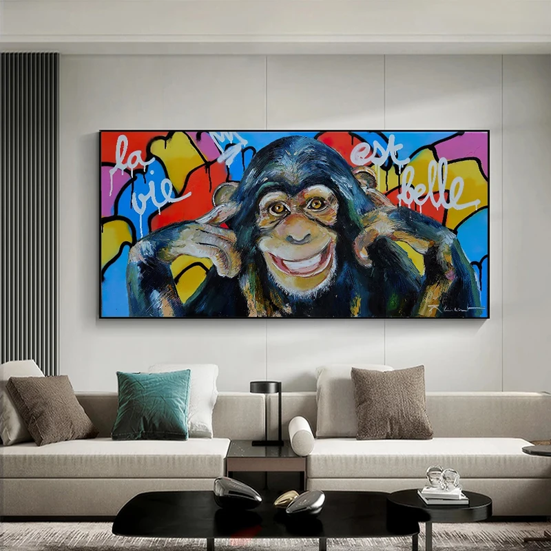 Цветные уличные граффити Художественная Картина на холсте постеры с