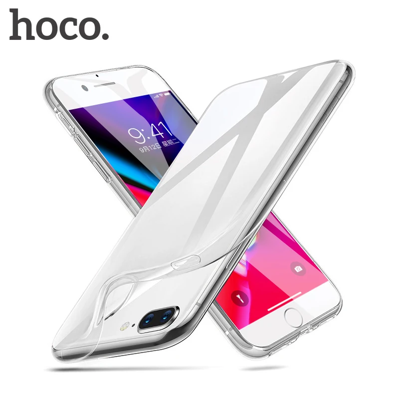 HOCO мягкий прозрачный чехол для iPhone 7 8 Plus силиконовый телефона Ультра тонкий