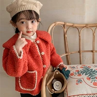 girls babys kids coat jacket outwear 2022 red thicken spring autumn cotton teenagers cardigan breathable%c2%a0overcoat childrens cl