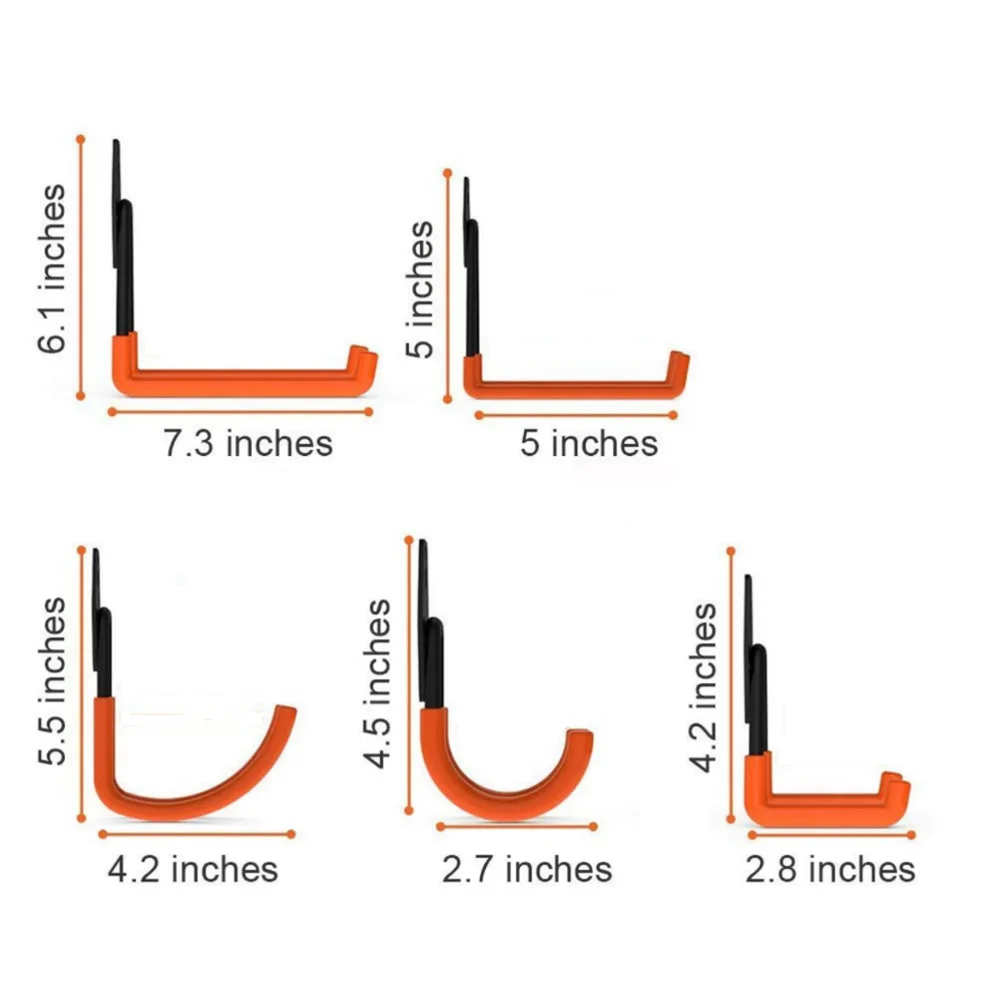 

5 Pcs Wall Mount Garage Bike Hanger Hook Heavy Duty Metal Hooks Garden Bathroom Organizer Hooks Hangers Hooks