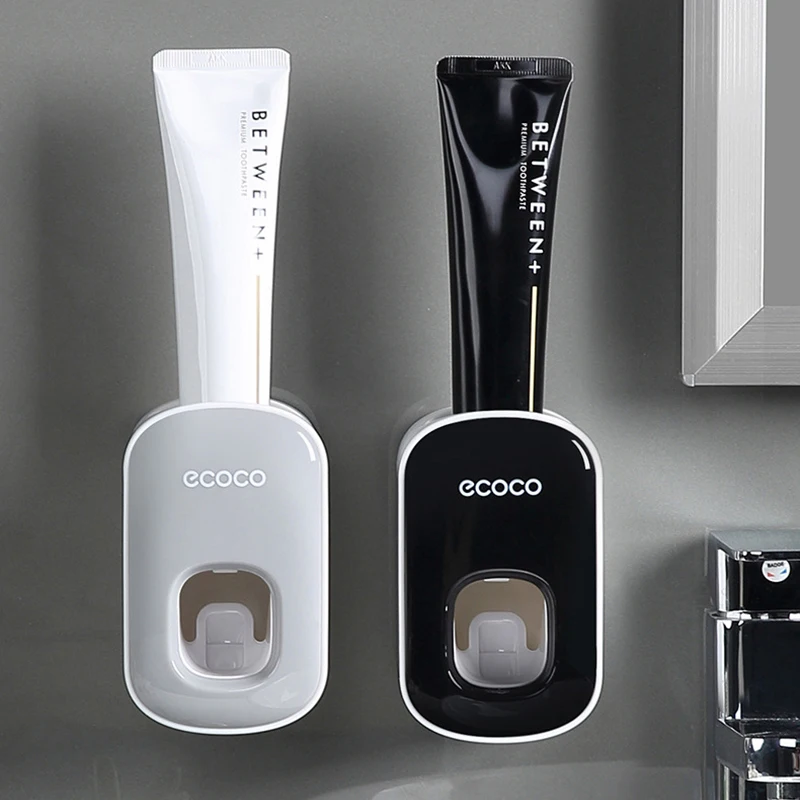 

1PC Automatic Toothpaste Dispenser Wall Mount Toothpaste Squeezer Dust-proof Toothbrush Storage Rack Bathroom Accessories Tool