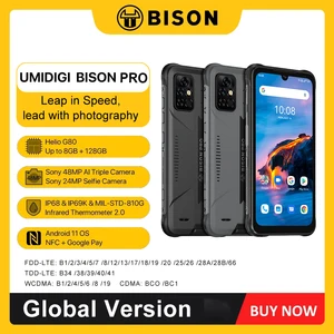 in stockglobal version umidigi bison pro smartphone 4gb8gb 128gb ip68ip69k helio g80 nfc 48mp camera 6 3fhd screen 5000mah free global shipping