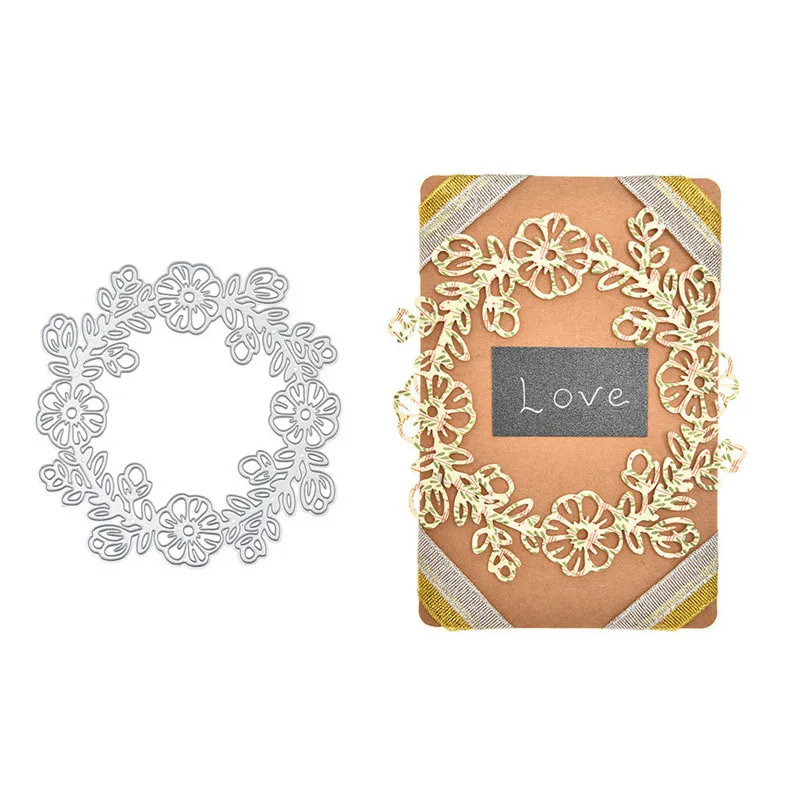 

DiyArts цветочный венок металлические круглые Вырубные штампы Новинка 2020 форма для тиснения фотоальбома шаблоны для рукоделия для скрапбукин...