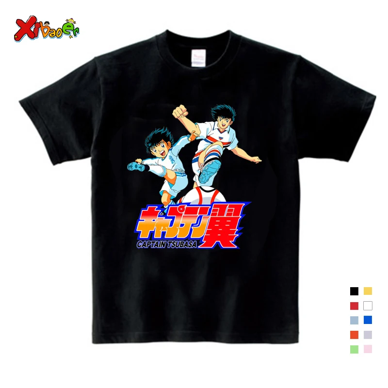 Пижама с героем аниме капитаном Tsubasa футболка для досуга детей короткими