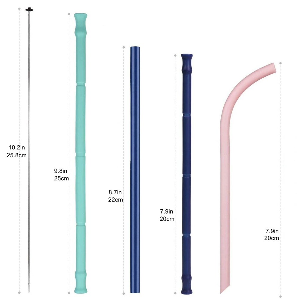 PULISI Reusable Silicone Drinking Straws Big Size Flexible with Cleaning Brushes for 30oz Tumblers Travel Home Drinks |
