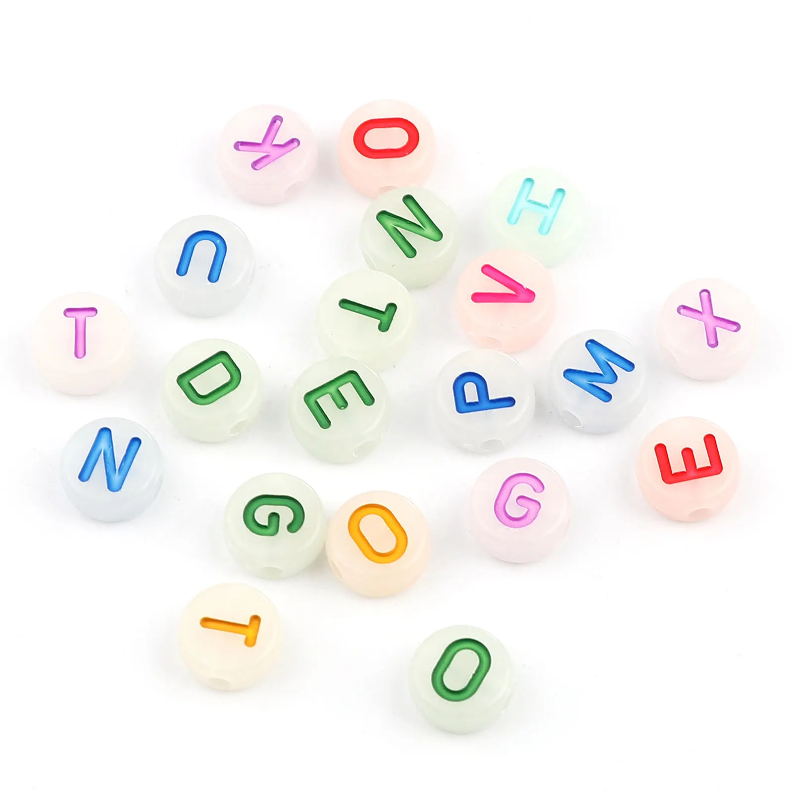 

200pcs Round Acrylic Letter Bead Acrylic Random Alphabet Spacer Beads For Jewelry Making DIY Loose Charms Bracelet Necklace 10mm