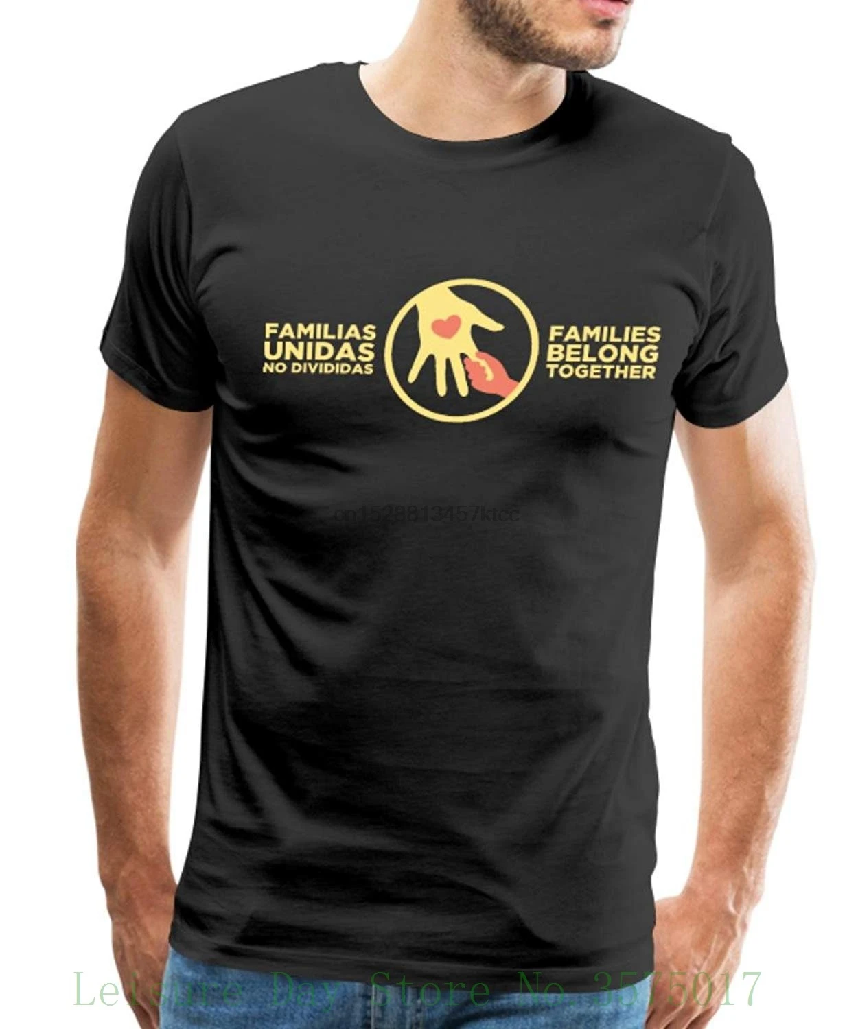 

Official Families Belong Together Logo Men T-shirt Mens 100% Cotton Short Sleeve Print