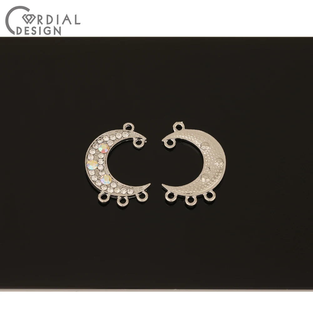 

Cordial Design 50Pcs 20*28MM Jewelry Accessories/Rhinestone Connector/Moon Shapes/DIY/Hand Made/Jewelry Findings & Components