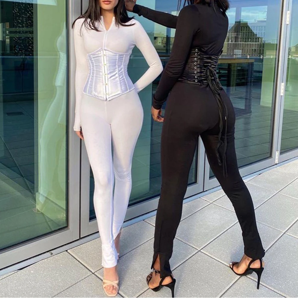 

Корсет с длинным рукавом, комбинезон, женский сексуальный Облегающий комбинезон, модная спортивная одежда для активного отдыха, Однотонные...