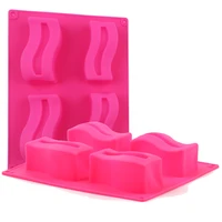 silicone soap mold 3dcurved rectangle mold cake mold 4 cells food grade silicone pure silica gel mold for cake soap candy diy
