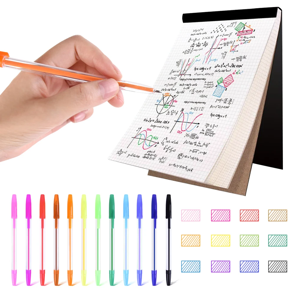 Шариковая ручка 12 цветов разноцветная шариковая Толстая точка 0 5 мм плавное