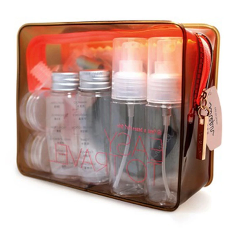 Портативный 13 шт./компл. прозрачный пластиковый дорожный набор косметическая
