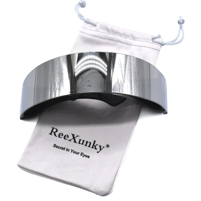 Солнцезащитные очки унисекс с зеркальным козырьком 2019 женские модные цельные