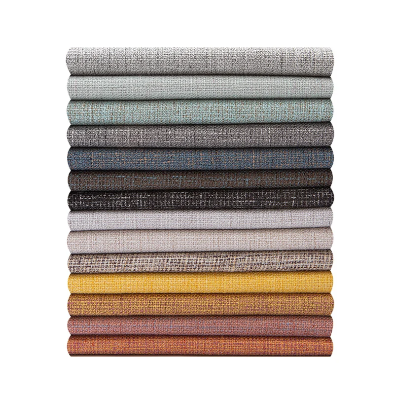 

Solid Color Cross Stitch Linen Upholstery Home Decor Fabric for Curtains Sofa Covers Cushion Textile