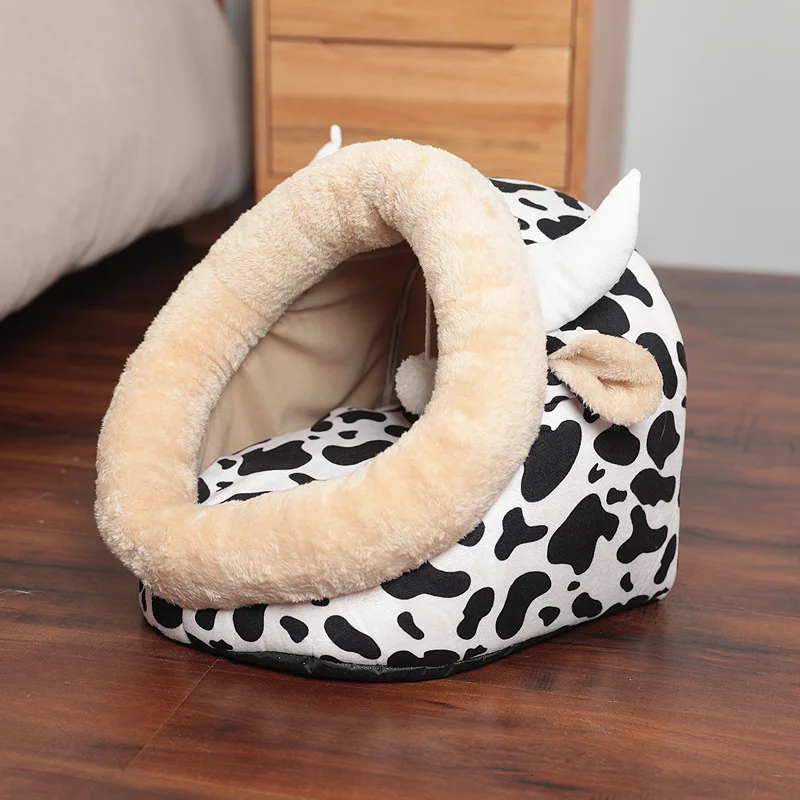 Домашняя кровать для кошек домик котят теплые маленькие собаки гнездо кошачья