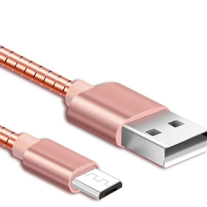 USB микро пружинный Дата кабель новый металлический Android мобильный телефон