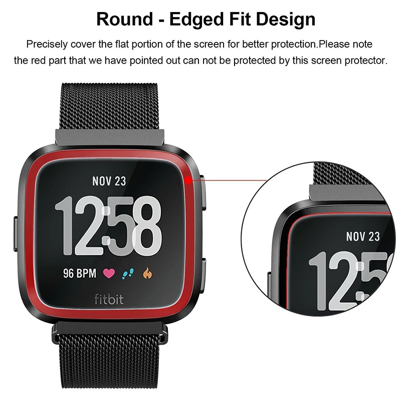 1 шт./2 предмета для Fitbit Versa Экран протектор Закаленное Стекло ультра тонкий Защита