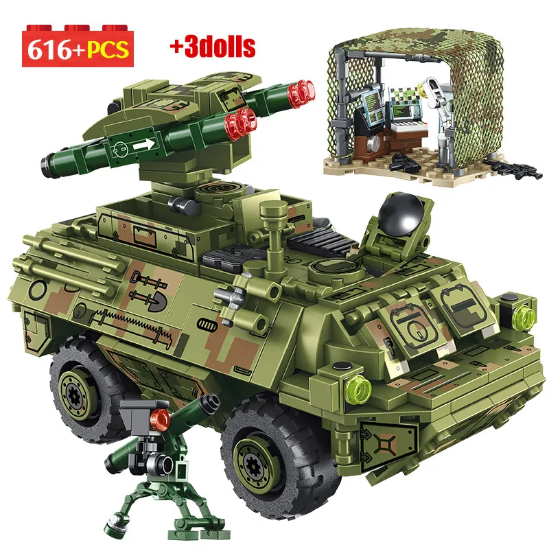

WW2 Technical Tank Missile Car Weapons Building Blocks Military City Army Chariot Vehicle Figures Bricks Toys For Children Gifts