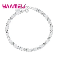 925 sterling silver bracelet ox car flower chain bracelets shiny fine jewelry for women party gift