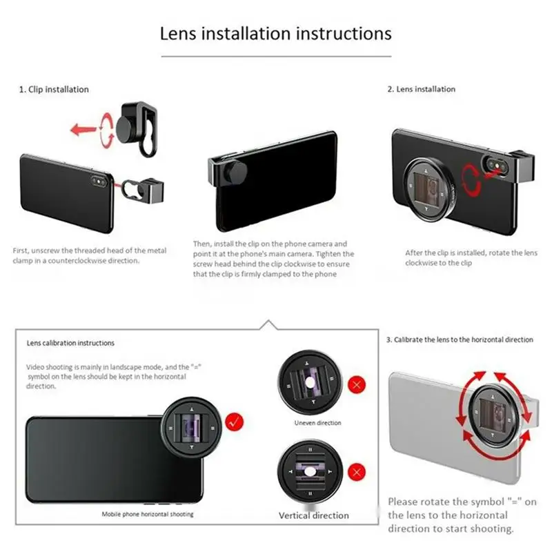 

APEXEL 1.33X Anamorphic Lens Professional 4K HD Widescreen Movie Video Vlog Lens for iPhone Samsung Smartphones