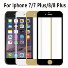 3D защитное Золотое стекло для iphone 8 plus, 7, 7plus, 8 plus, защитная пленка для экрана, защитное покрытие, розово-красное закаленное стекло, защита экрана