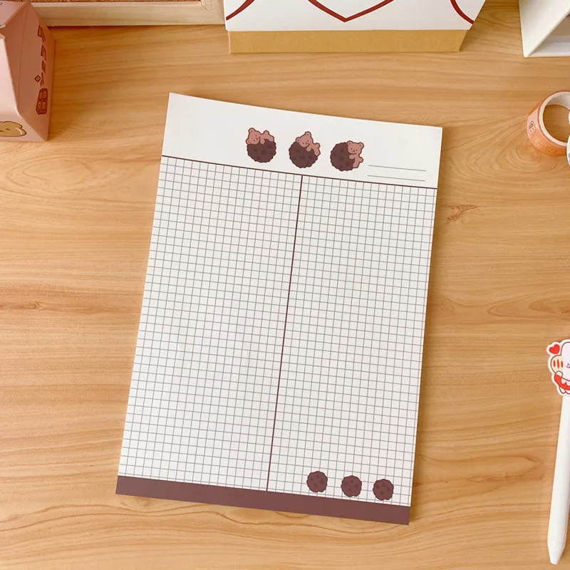 

30 Sheets/lot Kawaii Bear To Do List Note Cute Stationery Grid Lines Schedule Planner Notebook Office School Supplies Large Size
